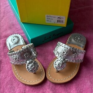 Jack Rogers Silver Miss Hampton II New In Box